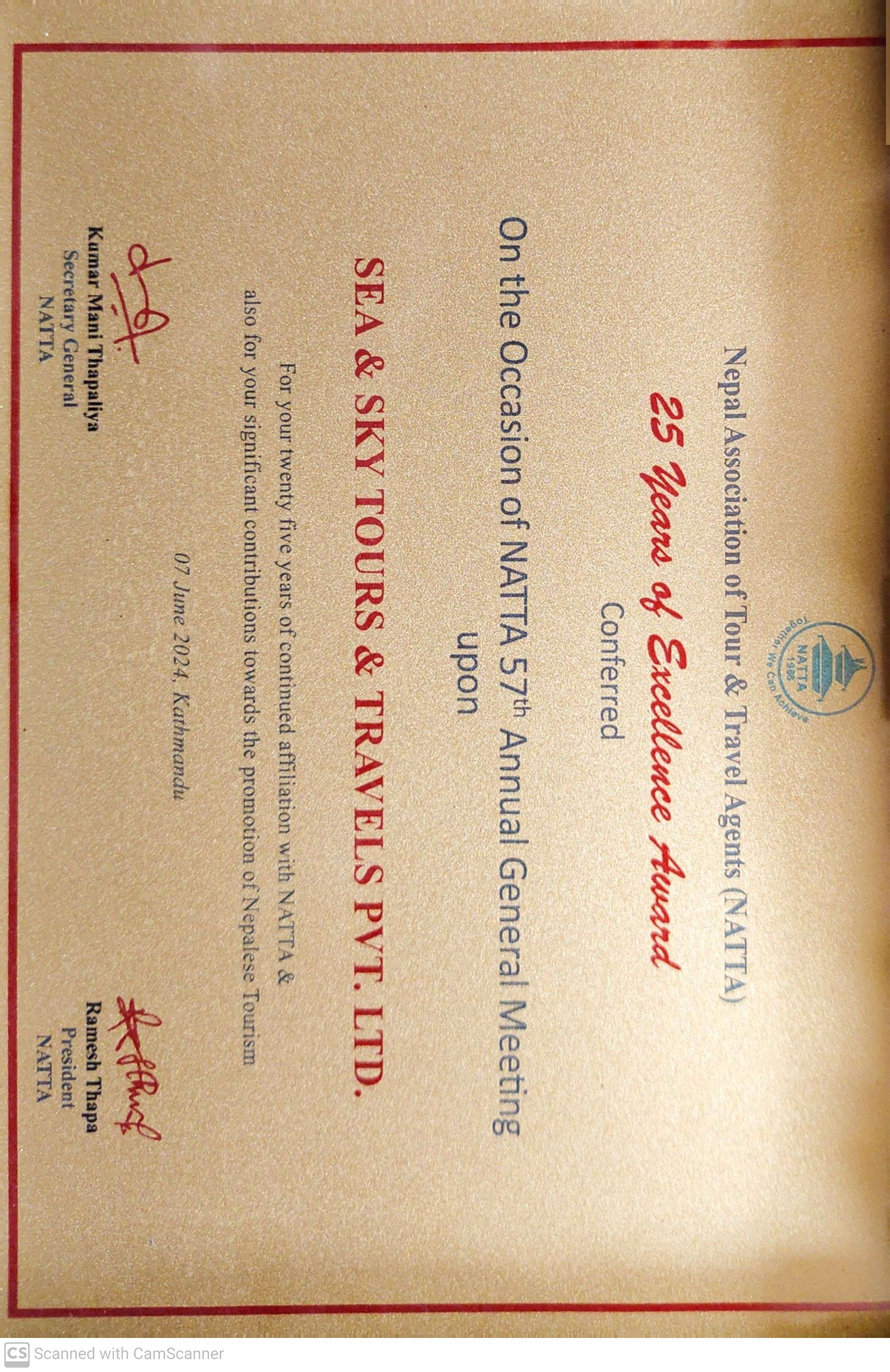 25 Years Affiliation in NATTA